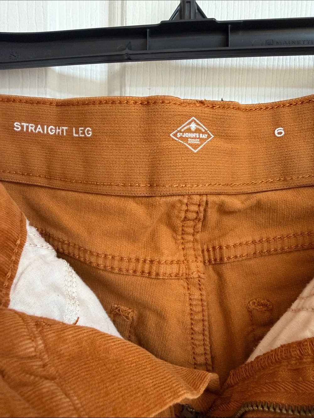 St. John's Bay Burnt Orange Straight Leg Corduroy Pants - Picture 2 of 6